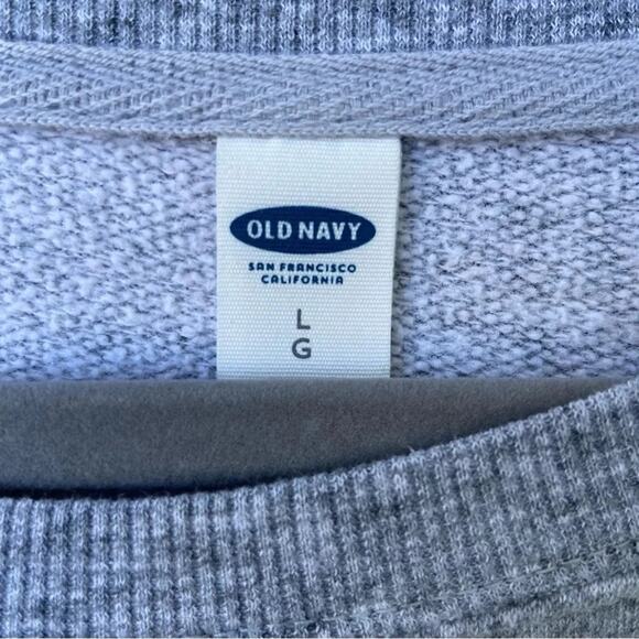 Old Navy Womens Large Heathered Gray Sunday Long Sleeve Crew Neck Sweatshirt - Picture 3 of 4